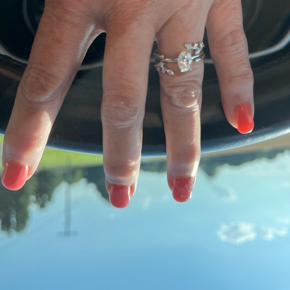 14 k white gold 1 carat oval diamond and Ring enhancer in Beautiful Moissanite! - Picture 4 of 13